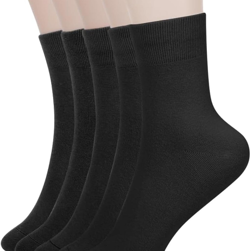 Women Thin Cotton Socks, Soft Cotton Bootie Socks Women Above Ankle Crew Socks 5
